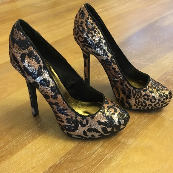 sparkly cheetah heels